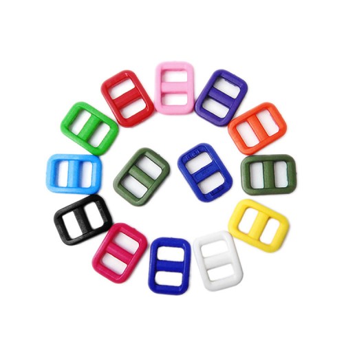 Color Plastic Buckle Ribbon Three-gear Buckle Luggage Backpack Adjustment Square Tri Glide Slides Buckle