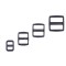 Color Plastic Buckle Ribbon Three-gear Buckle Luggage Backpack Adjustment Square Tri Glide Slides Buckle