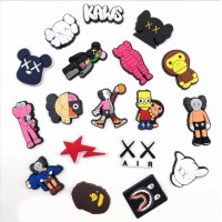 Wholesale Kaws Anime Cartoon Beast Kwas Clog Charms Soft Rubber Shoe Buckle For Boys Clog Charm Shoe Accessories