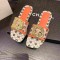 Wholesale Stylish Beach Metal Buckle Women Lady Shoes Slippers Flat Sandals For Women And Ladies