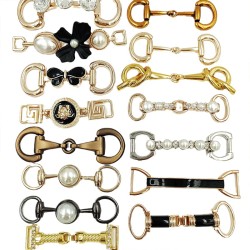 Crystal Zinc Alloy Metal Ornaments Women Shoes Fancy Buckle Accessories