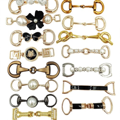 Crystal Zinc Alloy Metal Ornaments Women Shoes Fancy Buckle Accessories