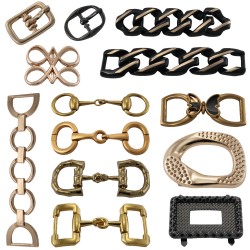 Custom Zinc Alloy Brass Logo Hardware Footwear Decoration Adjustable Pin Chain Shoes Buckles Metal For Shoe