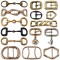 Custom Gold Logo Design Square Hook Chain Decoration Footwear Pin Shoes Buckles Metal For Sandals