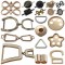Custom Gold Logo Design Square Hook Chain Decoration Footwear Pin Shoes Buckles Metal For Sandals