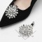 2025 New Style Bling Square Crystal Women&#39;s Sandal Slipper Shoe Buckle Tri Bar Buckle Slider Metal Cloth Material Shoe Hooks