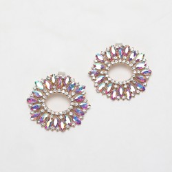 Luxury Fashion Irregular Heel Shoe Accessory With Heart Crystal Shoe Clip Acrylic Rhinestone Iron Glass Buckle Decorations