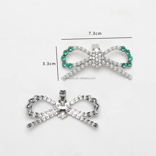2025 New Style Pearl Metal Shoe Buckle Rhinestone Decorative Removable Brooch Clip Accessory Women&#39;s High Heels Sandal