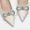 2025 New Style Pearl Metal Shoe Buckle Rhinestone Decorative Removable Brooch Clip Accessory Women&#39;s High Heels Sandal