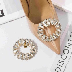 Wholesale Rhinestone Lady Shoe Accessories Buckle Elegant Leather Shoe Wedding Party Shoe Clips Detachable Applique Upper Decor