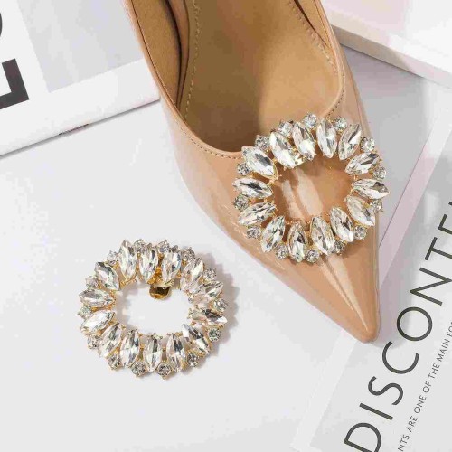 Wholesale Rhinestone Lady Shoe Accessories Buckle Elegant Leather Shoe Wedding Party Shoe Clips Detachable Applique Upper Decor