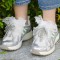 Wegoodzf Fashion Faux Diy Pearl Bow Shoe Charms Pearl Beaded Chain Sneakers &amp; Boots Buckle Decorations Shoes Accessories