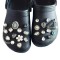 Hot Selling Luxury Bling Shoe Charms Soft Flat Back Rhinestone Upper Decorations Chains Style Clogs Shoe Buckles Metal Material