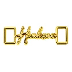 Custom Hollow Letter Logo Buckle Shoelace Adjustable Gold Tags Zinc Alloy Shoes Hardware Metal Tri-glide Buckles For Swimwear