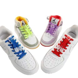 No Tie Necessary Kids Elastic Shoelace Buckles Flat Colorful Polyester Spring Buckles With Feature Lazy Kidsren&#39;s Shoe Fastener