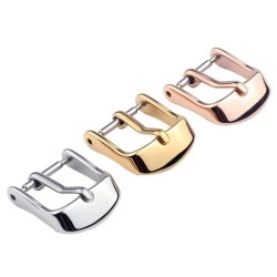 Factory Custom Logo Metal Watch Strap Buckle Stainless Steel 12mm 14mm 16mm 18mm 20mm Pin Buckles Customizable Watch Buckles