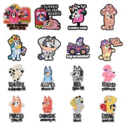 Wholesale Pvc Clog Shoes Charms Diy Accessories Decorations Soft Washable Shoe Buckle New Series Bluey And Bingo Clog Charms