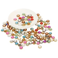 Customizable Semi-circular Abs Plastic Nail Flat Bottom Bright Multi-color Shoe Decorative Buckle Factory Direct Apparel Buckle