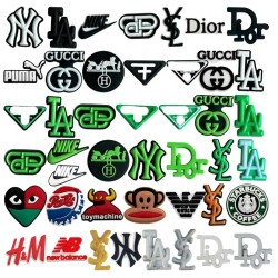 Wholesale Custom Brand Logo Designer Clog Shoe Charms Luxury Rubber Pvc Accessories For Girl Fashion Decoration Buckle Gift