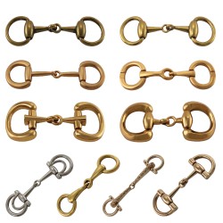 Custom Logo Gold Metal Chain Buckle Horsebit Ladies Detachable Alloy Brass Shoe Buckles Decorations Chains Hardware Men Shoes