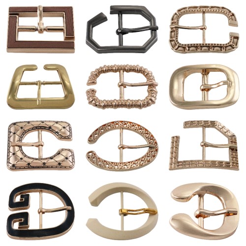 Custom Logo Metal Alloy Brass Gold Sandals Pin Adjustable Buckle Ladies Hook Shoe Chain Decorations Buckles For Women Shoes