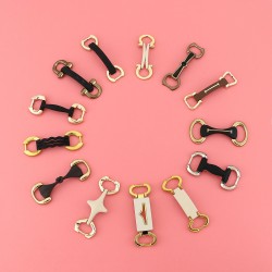 Custom Gold Logo Design Square Hook Chain Decoration Footwear Shoes Buckles Metal For Sandals