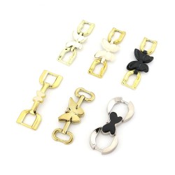 Custom Zinc Alloy Logo Hardware Footwear Decoration Metal Chain Shoes Buckles For Shoe