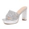 Wholesale 2025 Women&#39;s Shoes Bohemian New Fashion Rhinestone Slippers Platform High-heeled Women&#39;s Sandals.