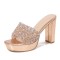 Wholesale 2025 Women&#39;s Shoes Bohemian New Fashion Rhinestone Slippers Platform High-heeled Women&#39;s Sandals.