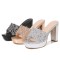 Wholesale 2025 Women&#39;s Shoes Bohemian New Fashion Rhinestone Slippers Platform High-heeled Women&#39;s Sandals.