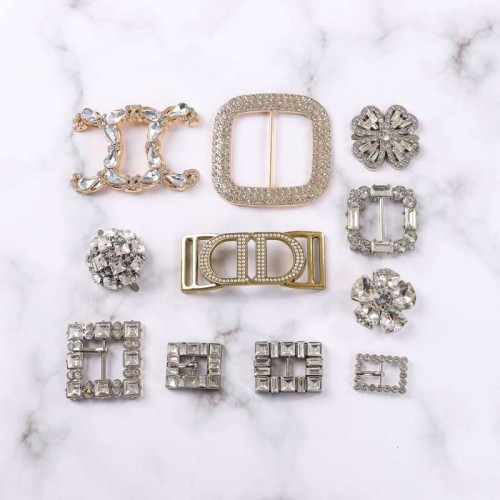 High Heel Sandal Shoe Buckles Loafers Metal Shoe Decorations With Rhinestone Toe Accessories Bag Shoe Hooks Category
