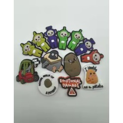 Wholesale Cartoon Teletubbies Soft Rubber Diy Shoe Buckles Shoe Decorations With Hole Accessories