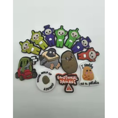 Wholesale Cartoon Teletubbies Soft Rubber Diy Shoe Buckles Shoe Decorations With Hole Accessories