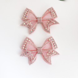 Fashion Luxury Butterfly Rhinestone Bow Shoes Accessories Ladies Pink Shoes Flower Decoration