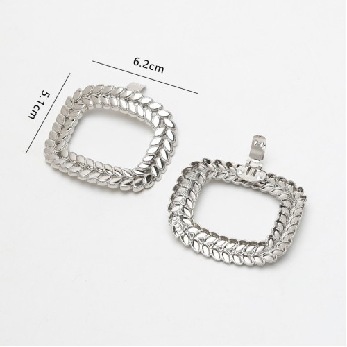 Wholesale Square Lady Sweet Buckle Hardware Shoes Women Removable Upper Accessories European High Fashion