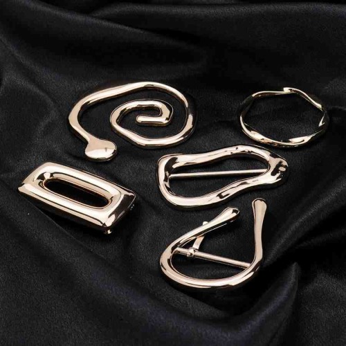 Factory Custom Logo Brand Irregular Decoration Ring Buckle Women Shoes Dress Swimwear Buckle Metal Pin Belt Zinca Alloy Buckle