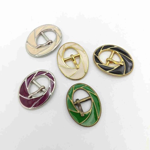 Round Shoe Buckles Metal Ladies Light Gold Shoe Pin Buckles Accessories