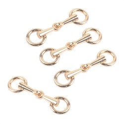 Golden Custom Shoe Decoration Metal Accessories Leather Metal Shoe Ornament Chain Buckle With D Ring For Shoes