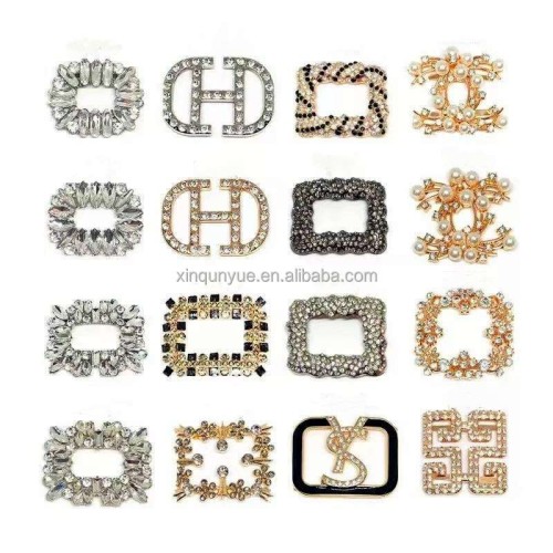 Custom Metal Rhinestone Shoe Buckle Accessory Decorative Upper For Shoe Hooks