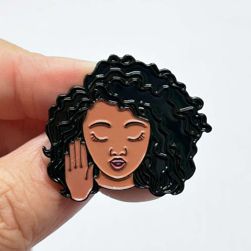 Metal Badge Black Girl Enamel Brooch Bag Clothing Accessories Cartoon Metal Craft Custom Enamel Lapel Pin