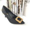 Zinc Alloy Colored Shoe Buckles Customized Ladies Shoe Chain Accessories