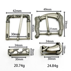 Wholesale High-quality Antique Brass Carved Belt Buckle Shoe Accessories Buckle Pin Buckle