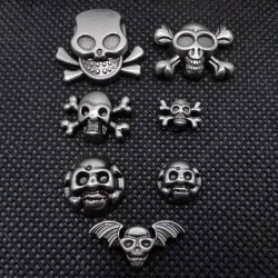 Factory Wholesale Diy Retro Punk Ancient Silver Little Ghost Head Rivet Buckle For Shoes Plating Belt Bags