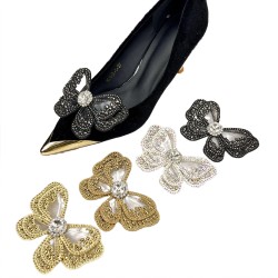 New Fancy Bowknot Ladies High Heels Rhinestone Buckles Clip On For Shoes