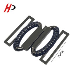 Custom Decorative Clasp Dress Fashion Belt Manufacturers Metal Double Two Prong Buckle