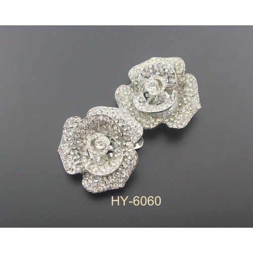 2025 Hot Selling Customized Shoe Accessories Rhinestone Flower Shoe Buckle