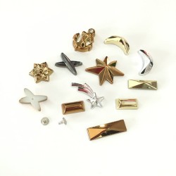Shoes Accessory Uv Plating Half Shape Plastic Shoes Rivet With Screw Nail