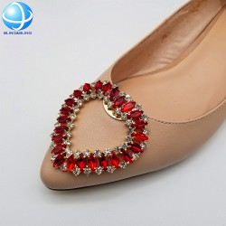 New Arrival Heart Shape Rhinestone Shoe Buckle Ornament Detachable Shoe Clip For Ladies High Heels Accessories Decoration